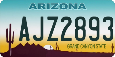 AZ license plate AJZ2893