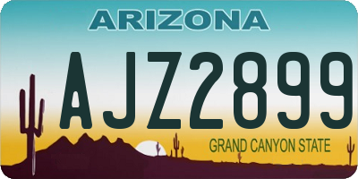AZ license plate AJZ2899