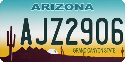 AZ license plate AJZ2906