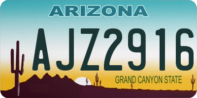 AZ license plate AJZ2916