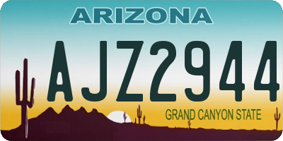 AZ license plate AJZ2944