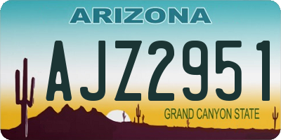 AZ license plate AJZ2951