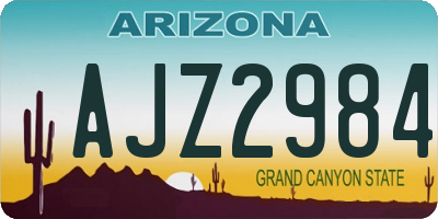 AZ license plate AJZ2984