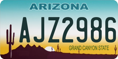 AZ license plate AJZ2986