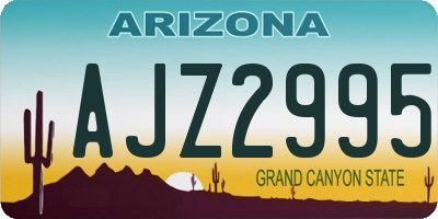 AZ license plate AJZ2995