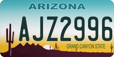AZ license plate AJZ2996