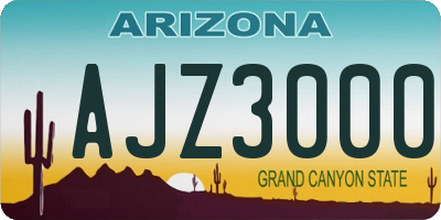 AZ license plate AJZ3000