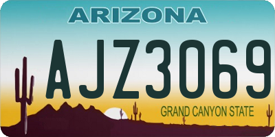 AZ license plate AJZ3069
