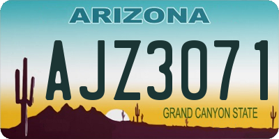 AZ license plate AJZ3071