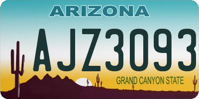 AZ license plate AJZ3093