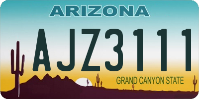 AZ license plate AJZ3111