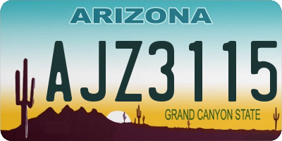 AZ license plate AJZ3115