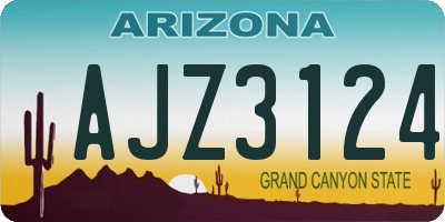 AZ license plate AJZ3124