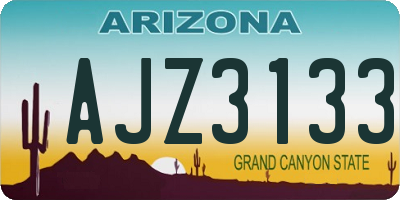 AZ license plate AJZ3133