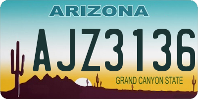AZ license plate AJZ3136