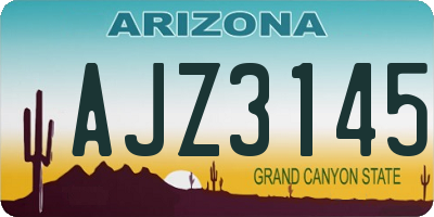 AZ license plate AJZ3145