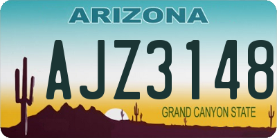 AZ license plate AJZ3148