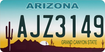 AZ license plate AJZ3149