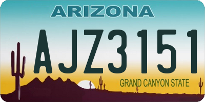 AZ license plate AJZ3151