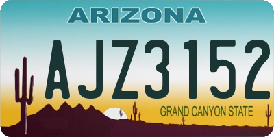 AZ license plate AJZ3152