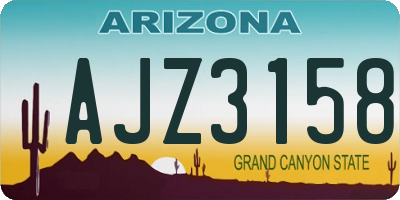 AZ license plate AJZ3158