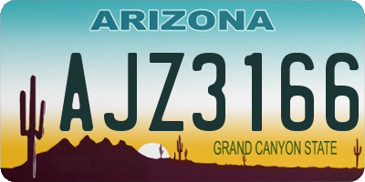 AZ license plate AJZ3166