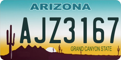 AZ license plate AJZ3167