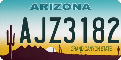 AZ license plate AJZ3182