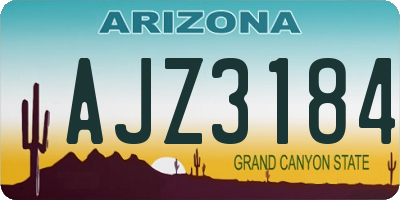 AZ license plate AJZ3184