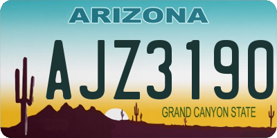 AZ license plate AJZ3190
