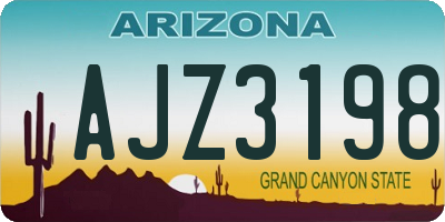 AZ license plate AJZ3198