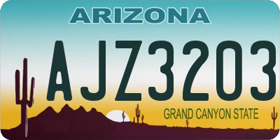 AZ license plate AJZ3203