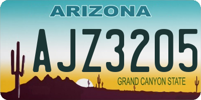 AZ license plate AJZ3205