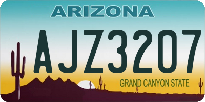 AZ license plate AJZ3207