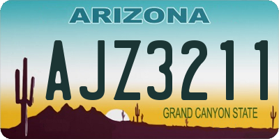 AZ license plate AJZ3211