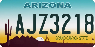 AZ license plate AJZ3218