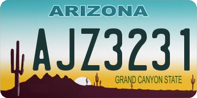 AZ license plate AJZ3231
