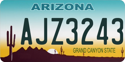 AZ license plate AJZ3243