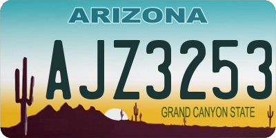 AZ license plate AJZ3253
