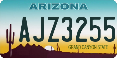 AZ license plate AJZ3255