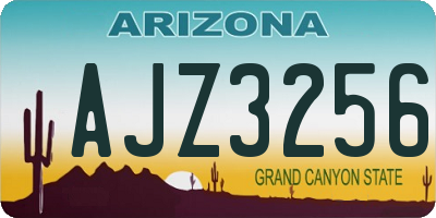 AZ license plate AJZ3256
