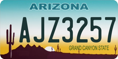 AZ license plate AJZ3257