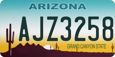AZ license plate AJZ3258