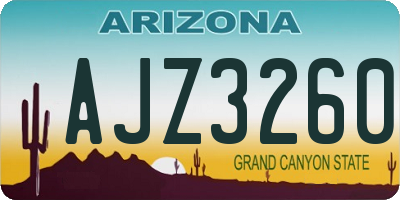 AZ license plate AJZ3260