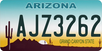 AZ license plate AJZ3262