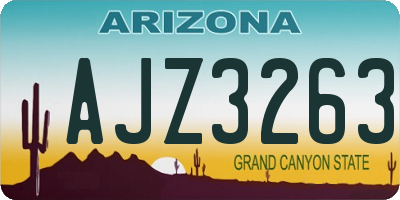 AZ license plate AJZ3263