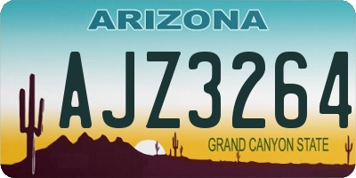 AZ license plate AJZ3264