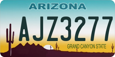 AZ license plate AJZ3277