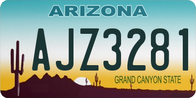 AZ license plate AJZ3281