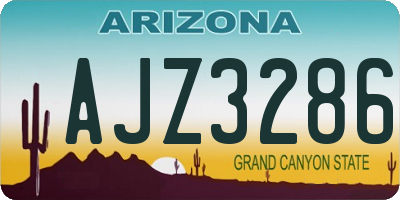 AZ license plate AJZ3286